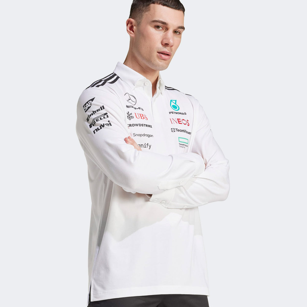 Adidas Mercedes Amg Petronas Formula One Team Erkek Beyaz Motorsport Sweatshirt