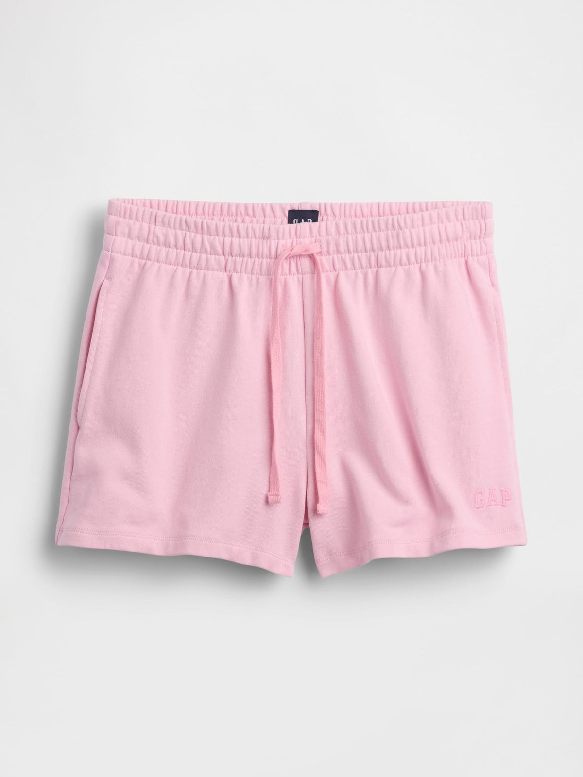 Pembe 3 Fransız Havlu Kumaş Relaxed Logo Sweat Şort