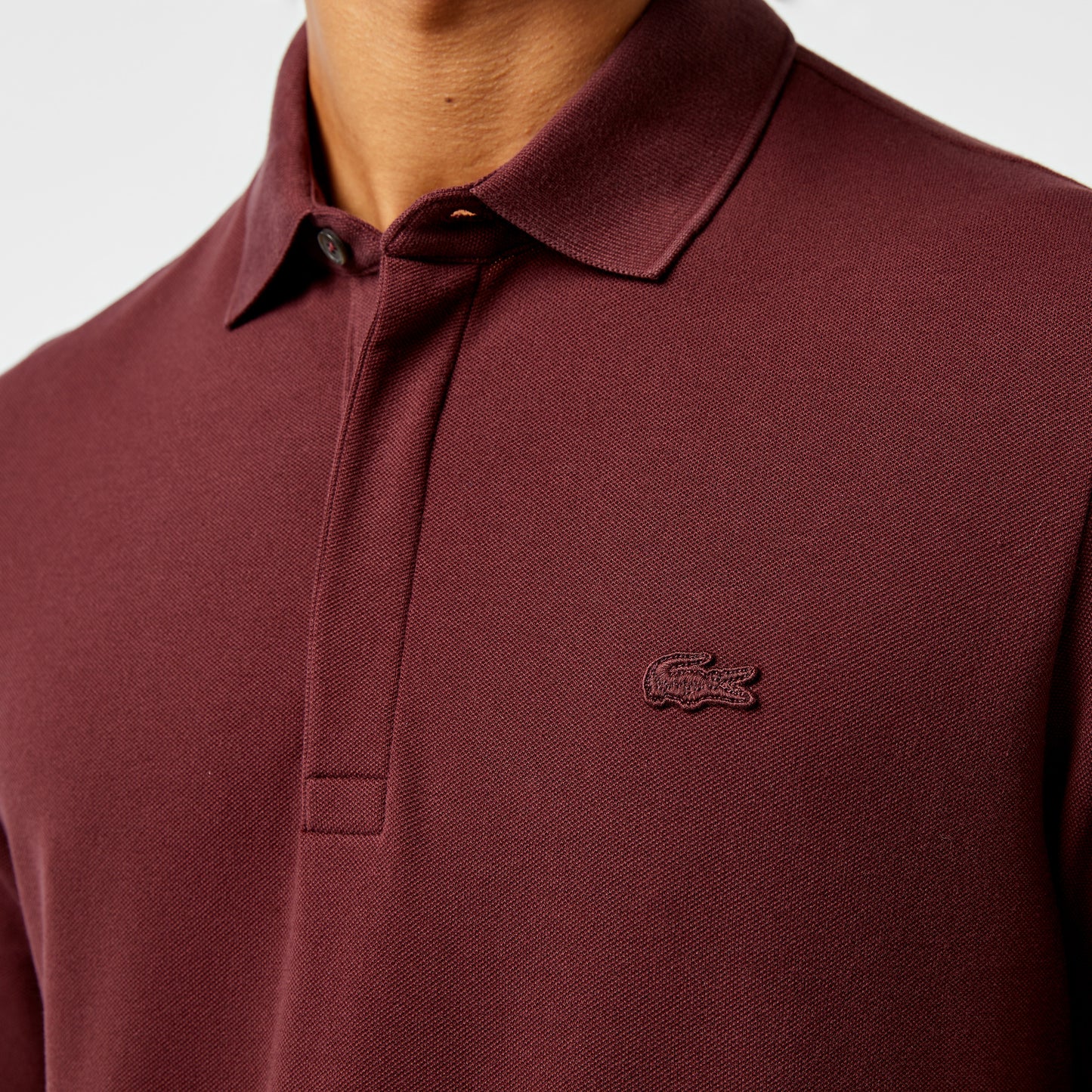 Lacoste Paris Erkek Regular Fit Uzun Kollu Bordo Polo