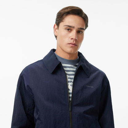 Calvin Klein Nylon Collared Reversible Erkek Mavi Ceket
