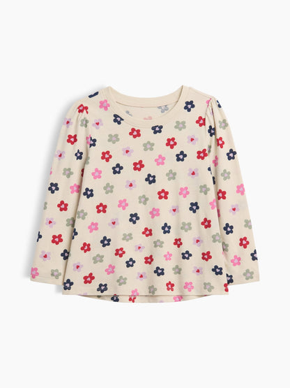 Bej Puff Sleeve T-shirt