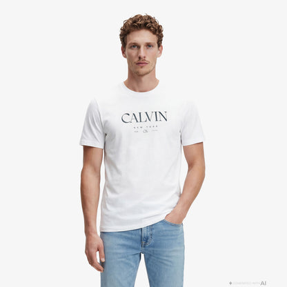 Calvin Klein 20s Graphic Erkek Beyaz T-shirt