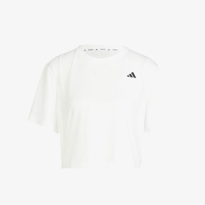 Adidas Train Essentials Boxy Workout Kadın Beyaz Crop T-shirt