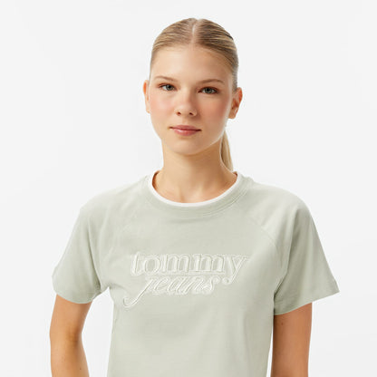Tommy Jeans Graphic Kadın Yeşil T-shirt