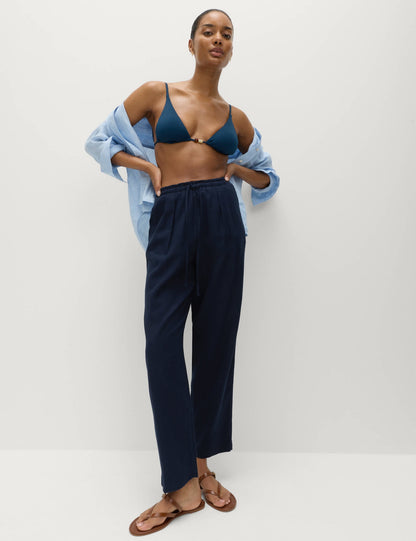 Keten Karışımlı Tapered Pantolon
