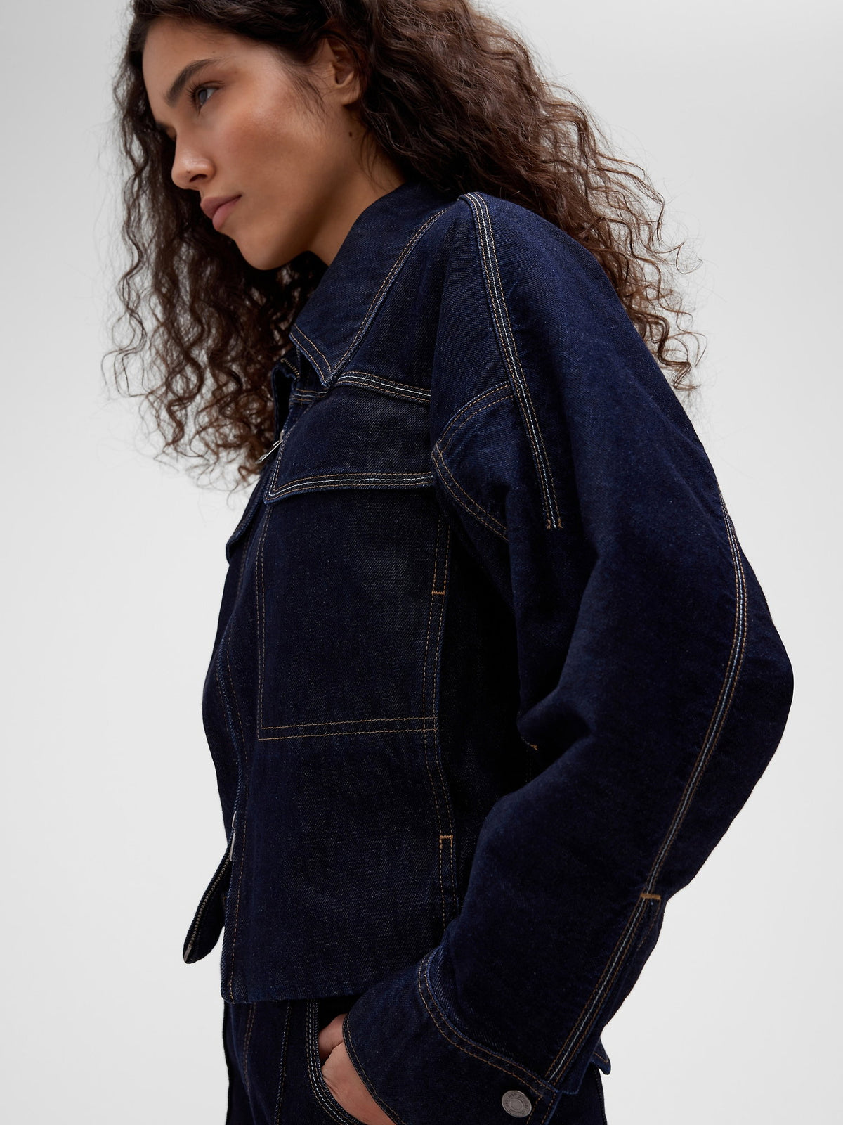 Koyu Mavi Gapstudio Iki Cepli Denim Ceket