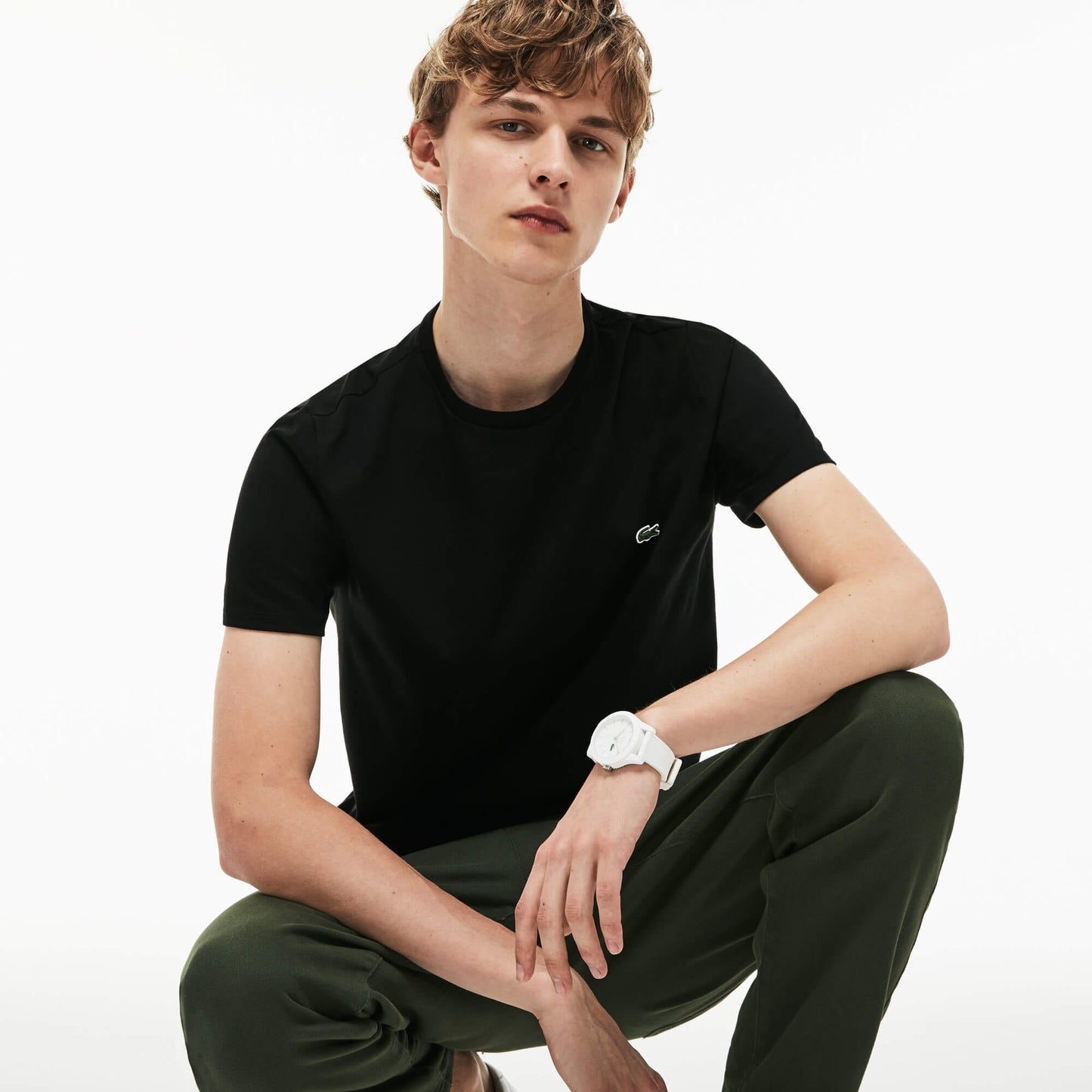 Lacoste Erkek Regular Fit Bisiklet Yaka Siyah T-shirt