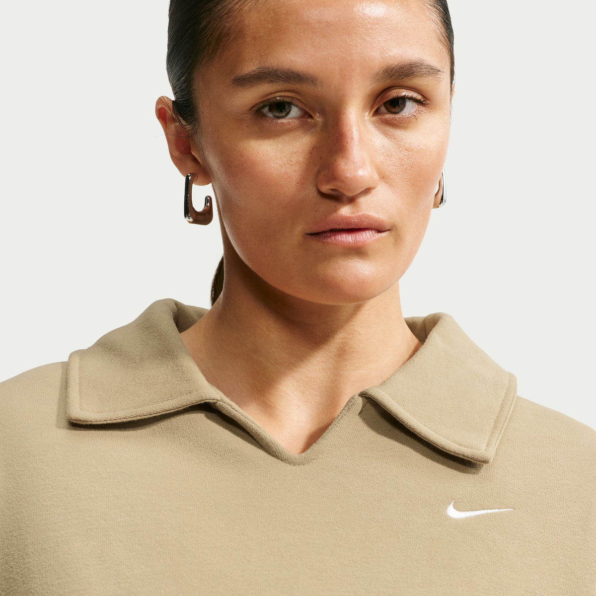 Nike Studio Fleece Kadın Krem Eşofman Üstü