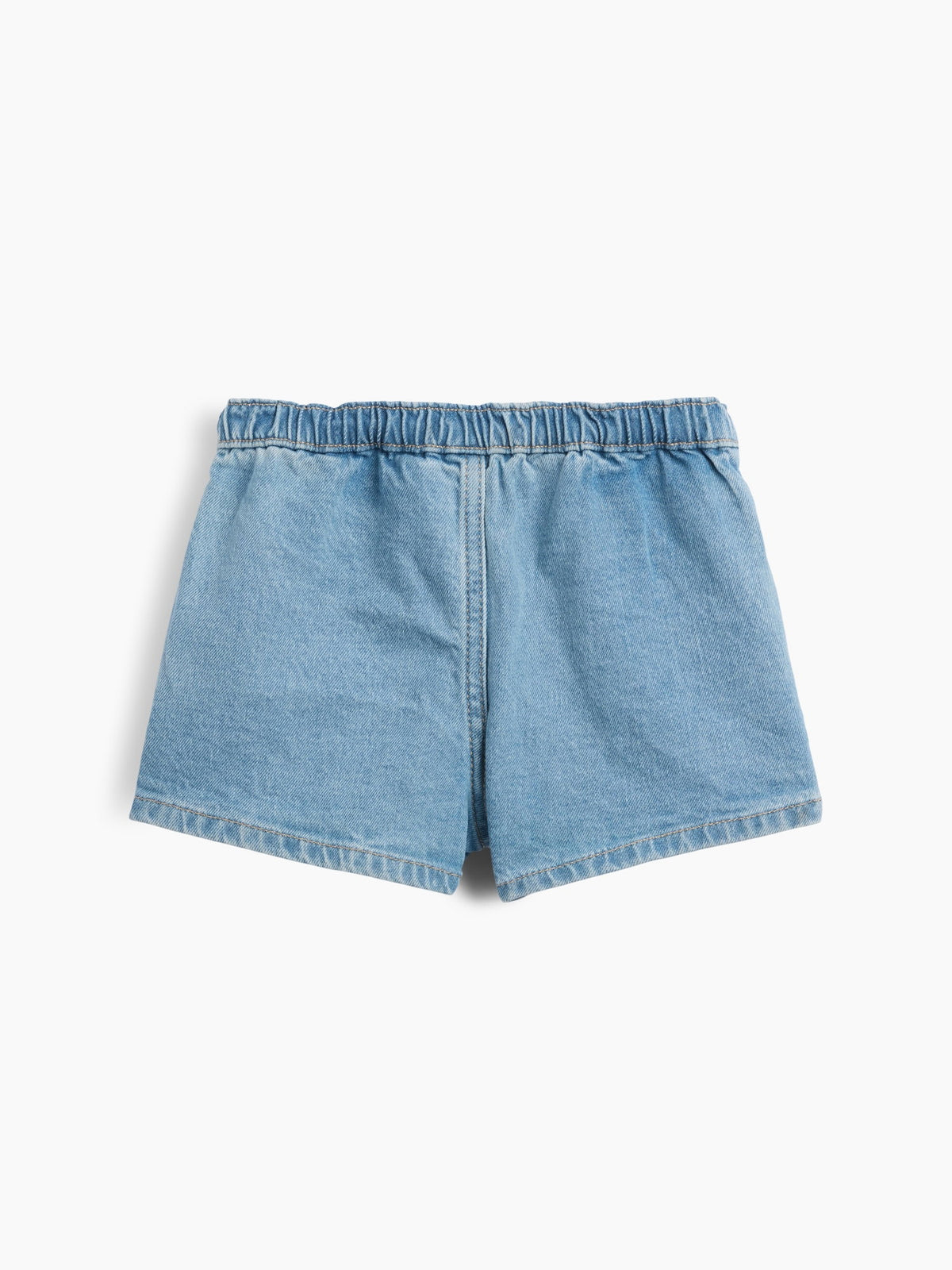 Açık Mavi Denim Pileli Şort Etek
