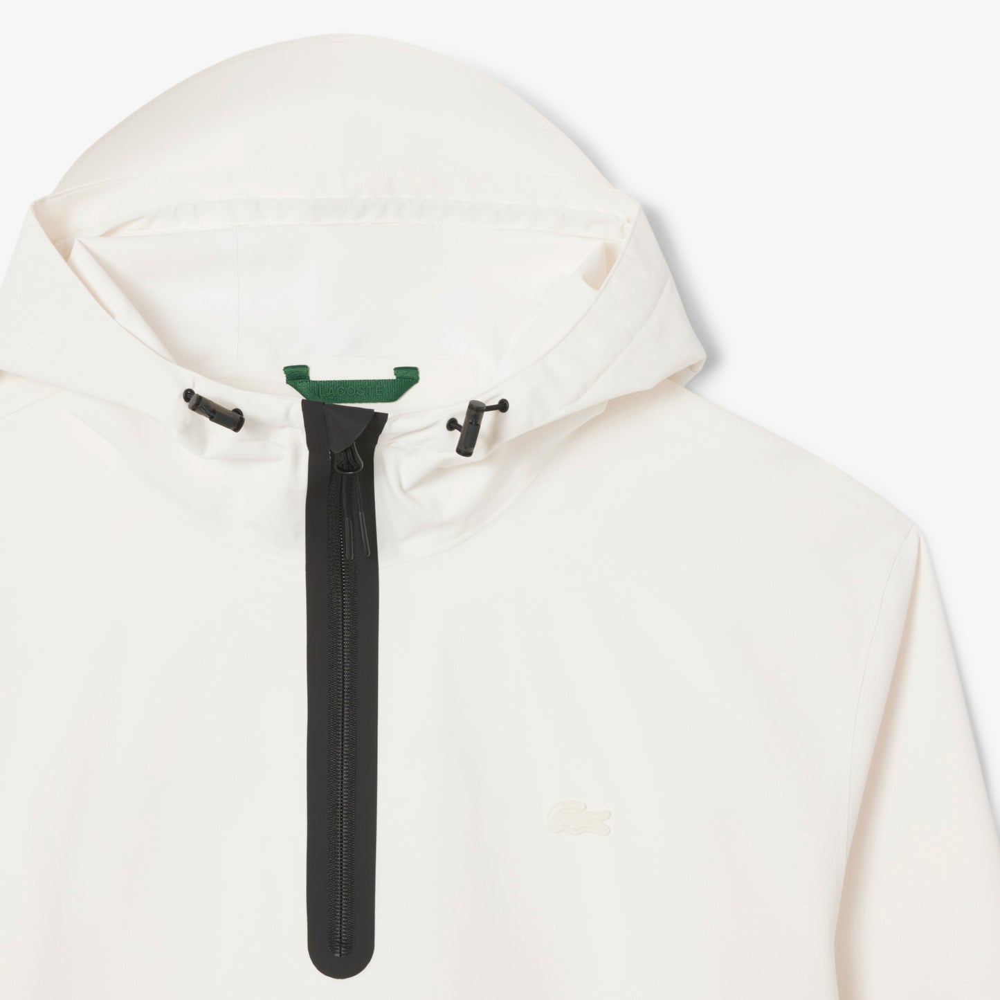Lacoste Erkek Oversize Fit Kapüşonlu Beyaz Yağmurluk