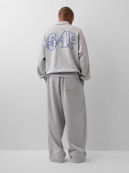Açık Gri Gap × Awake Ny Heavyweight Oversized Çeyrek Fermuarlı Sweatshirt