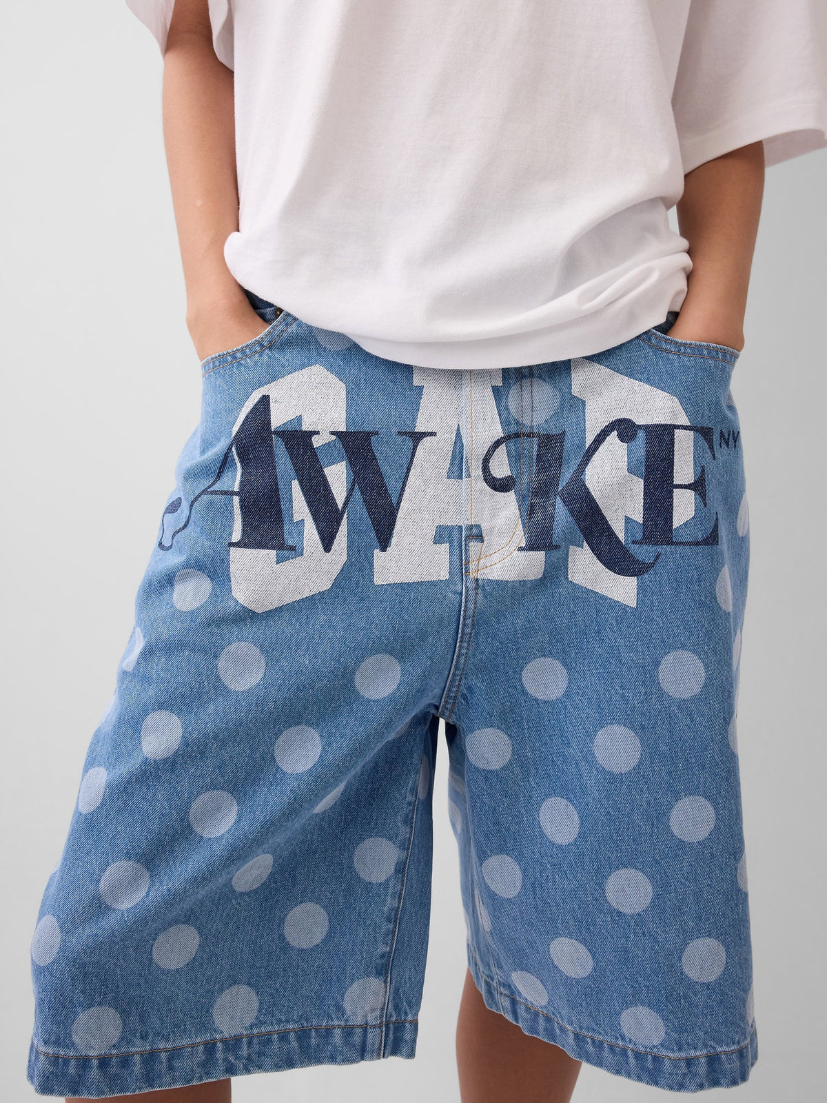 Açık Mavi Gap × Awake Ny ‘90's Loose Dotted Denim Şort