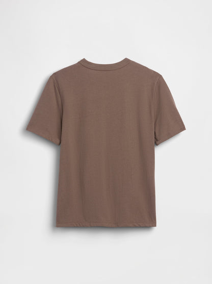 Kahverengi Grafik Baskılı T-shirt