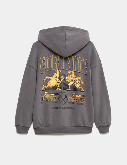 Fortnite™ Baskılı Saf Pamuklu Kapüşonlu Sweatshirt