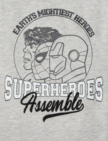 Saf Pamuk Marvel Avengers Pijama Takımı (3-12 Yaş)