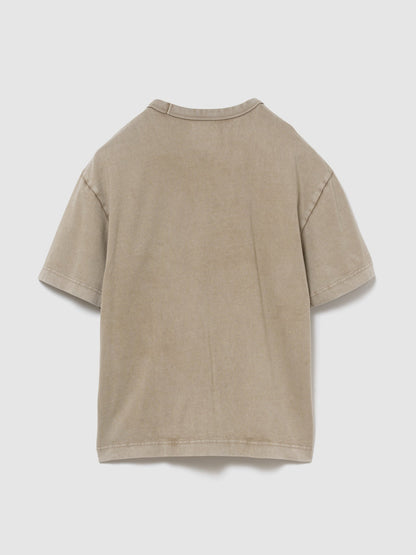 Açık Kahverengi Heavyweight Gap Logo Relaxed Crop T-shirt