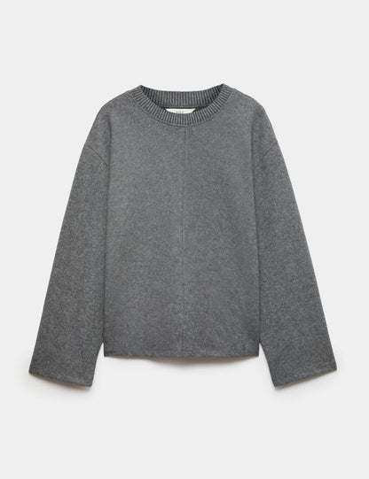 Dokulu Bisiklet Yaka Sweatshirt