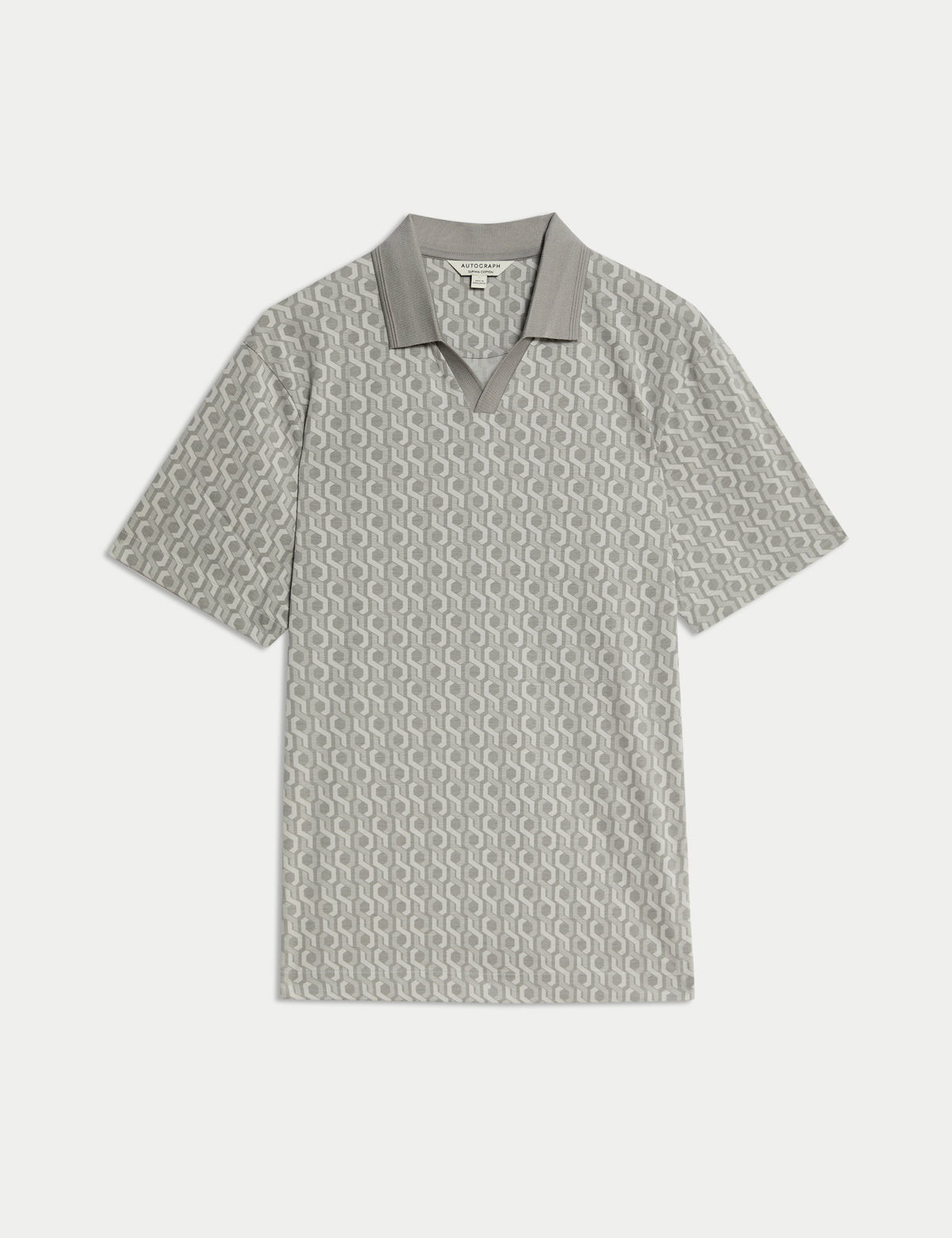 Saf Pamuklu Supima® Desenli Polo T-shirt