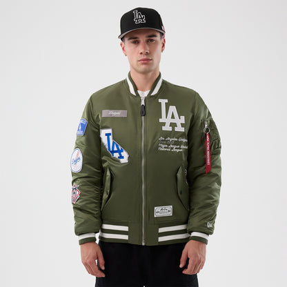 Alpha Industries X New Era La Dodgers Ma-1 Bomber Erkek Yeşil Mont