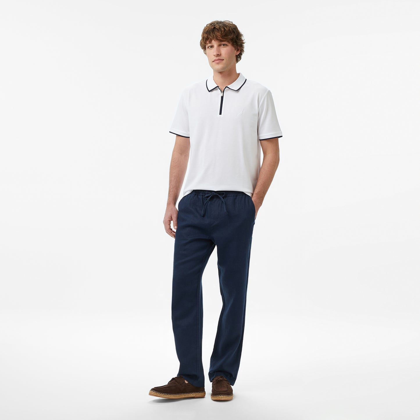 Nautica Erkek Beyaz Regular Fit Polo Yaka T-shirt