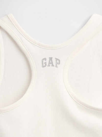 Beyaz Kids Gap Logo Yarış Sırtı Tank Üstü