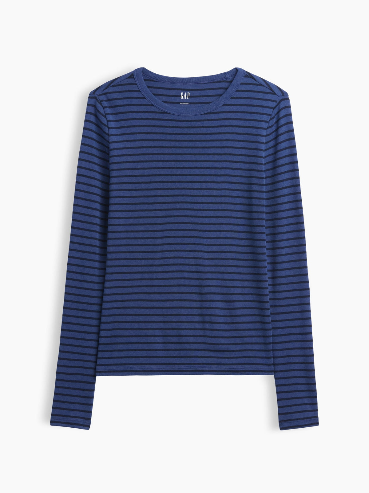 Koyu Mavi Modern Fitilli Bisiklet Yaka T-shirt