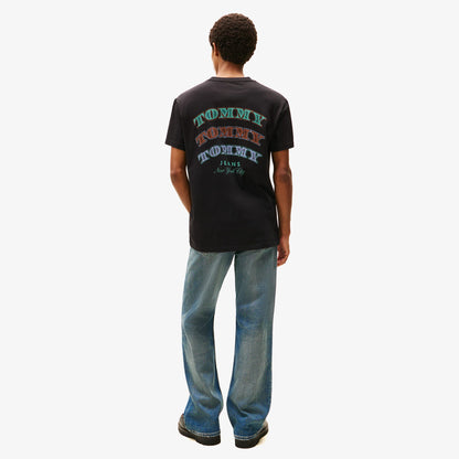 Tommy Hilfiger Regular Dollar Stack Erkek Siyah T-shirt