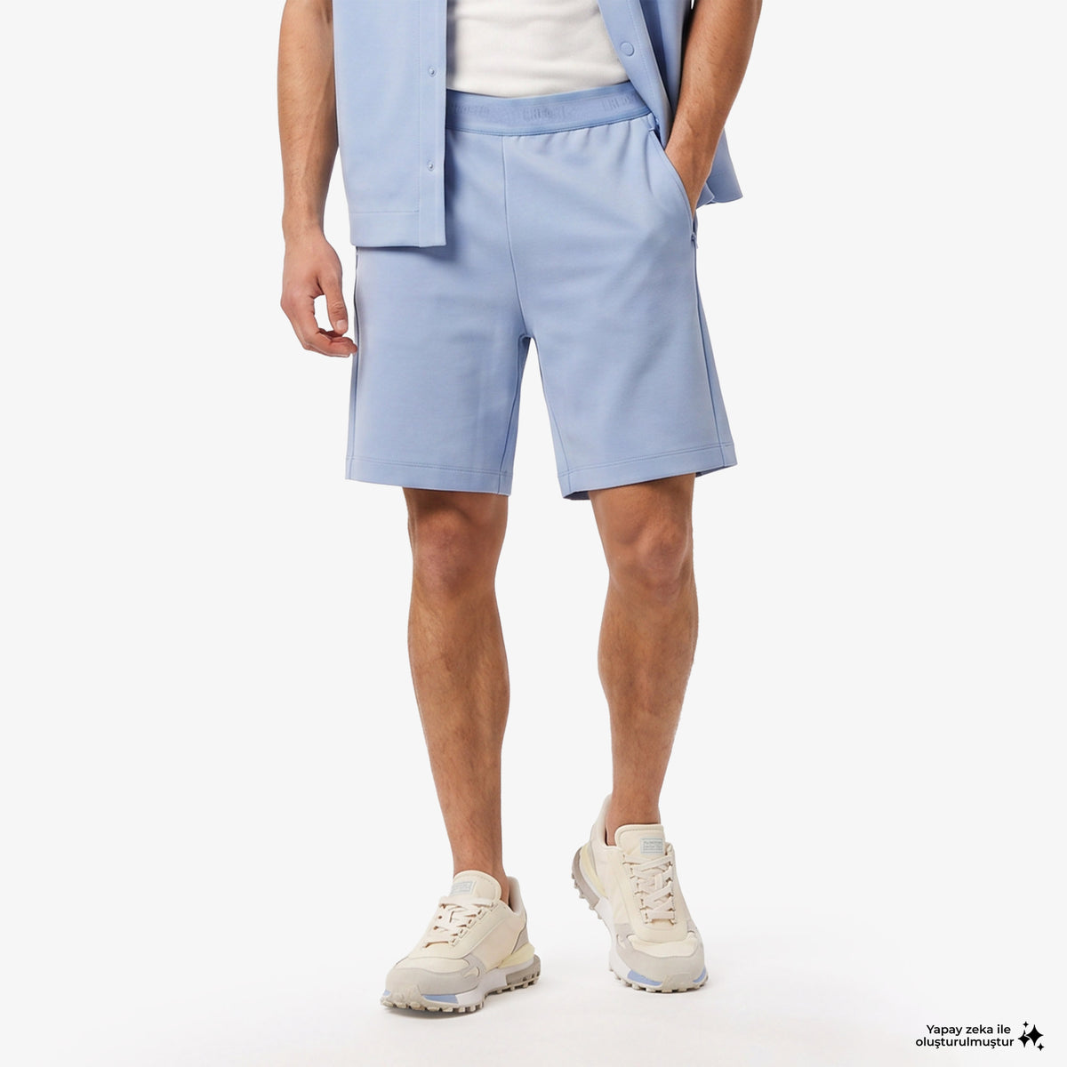 House Of Superstep X Lacoste Kapsul Koleksiyon Erkek Mavi Şort