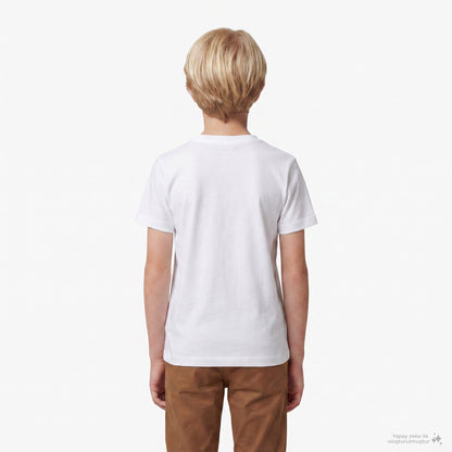 Lacoste Çocuk Bisiklet Yaka Baskılı Beyaz T-shirt
