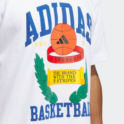 Adidas Crest Basketball Graphic Erkek Beyaz T-shirt