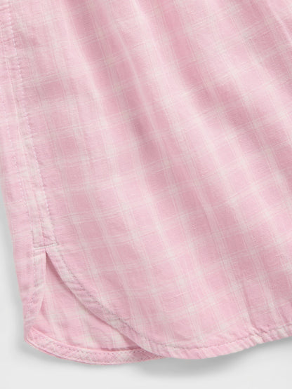 Pembe Crinkle Gauze Şort Pijama Altı