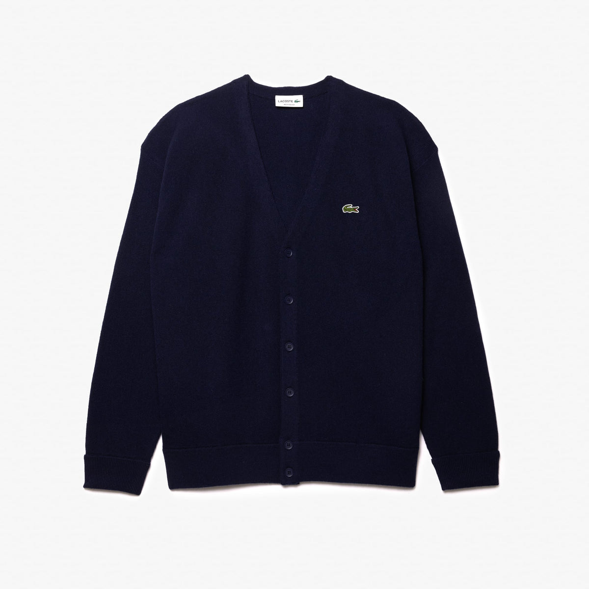Lacoste Relaxed Fit V Yaka Erkek Lacivert Hırka