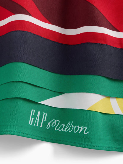Beyaz Gap × Malbon Handkerchief Mini Elbise