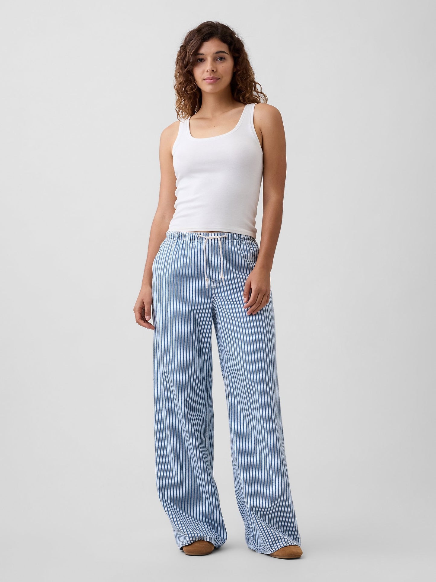 Mavi Mid Rise Pull-on Superlight Wide-leg Jean Pantolon