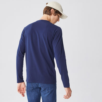 Lacoste Erkek Slim Fit Uzun Kollu Bisiklet Yaka Lacivert T-shirt