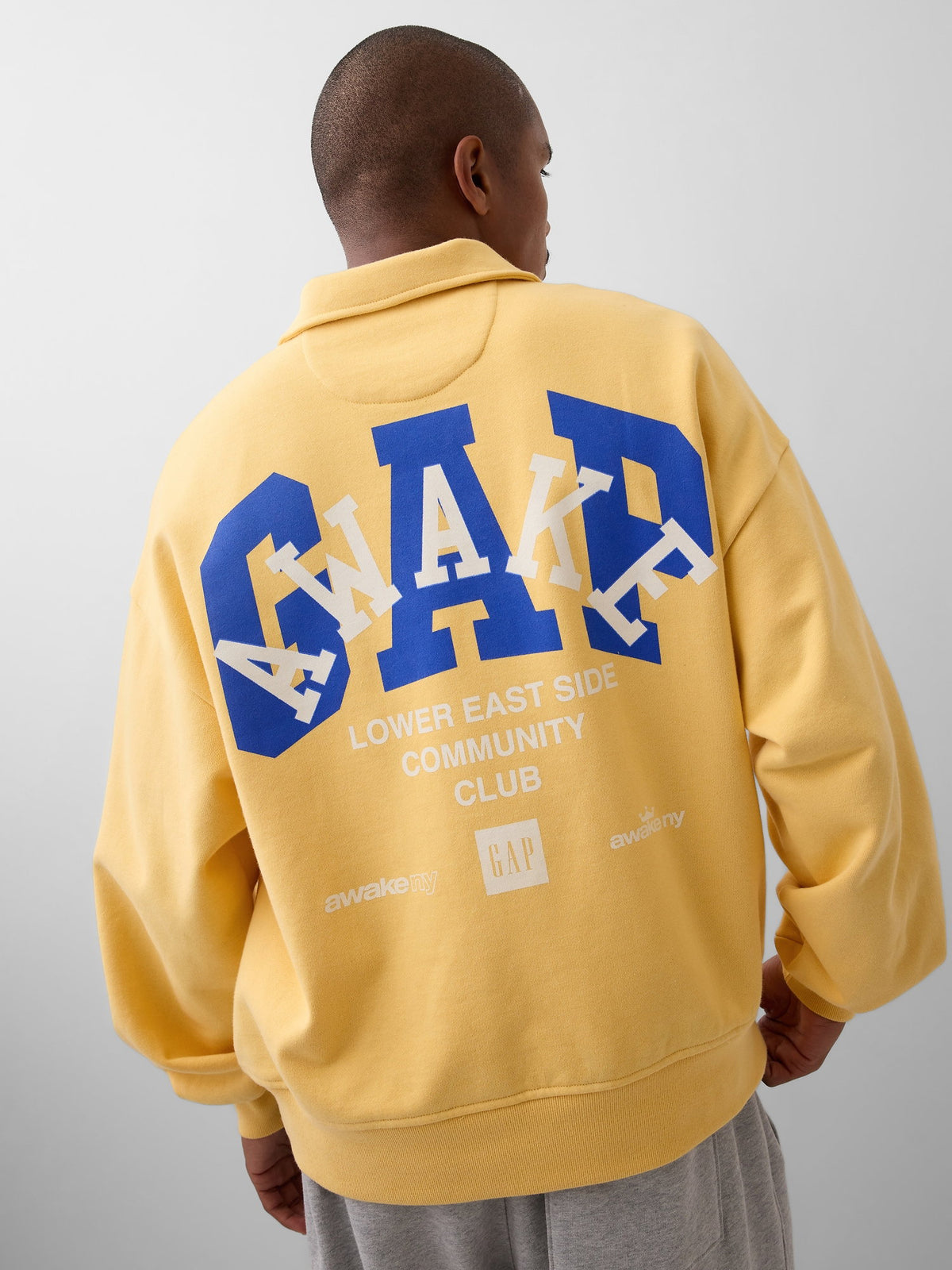 Sarı Gap × Awake Ny Heavyweight Oversized Çeyrek Fermuarlı Sweatshirt