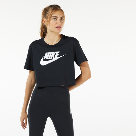 Nike Sportswear Essential Crop Kadın Siyah T-shirt