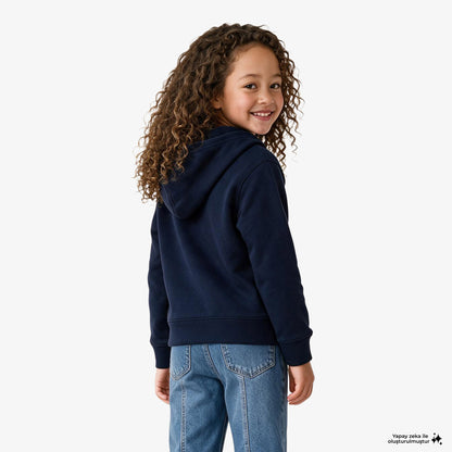 Gap V-frch Logo Çocuk Lacivert Sweatshirt