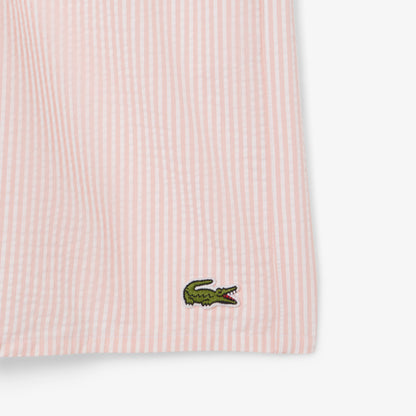 Lacoste Çizgili Erkek Pembe Deniz Şortu