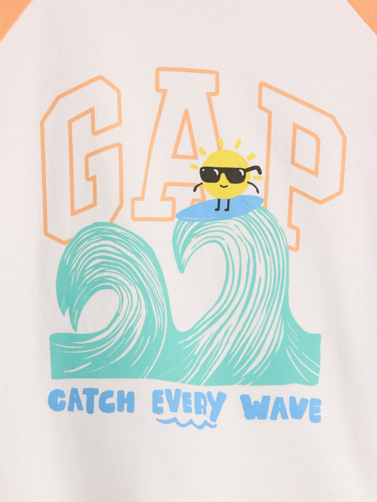 Turuncu Colorblock Grafik Baskılı T-shirt