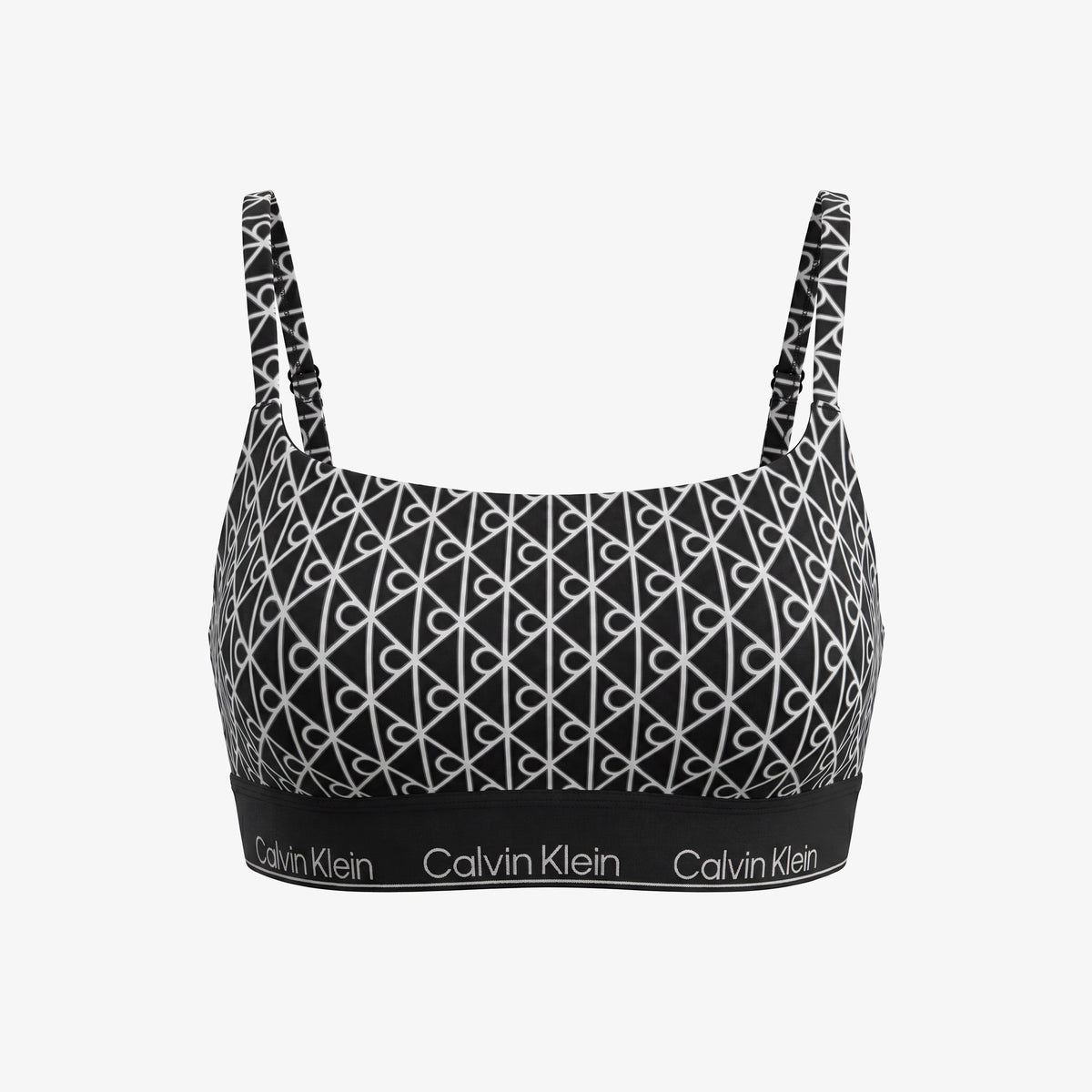 Calvin Klein Square Neck Spor Sütyenilette Kadın Siyah Bikini Üstü