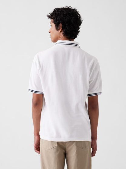Beyaz Gap × Malbon Relaxed Polo T-shirt