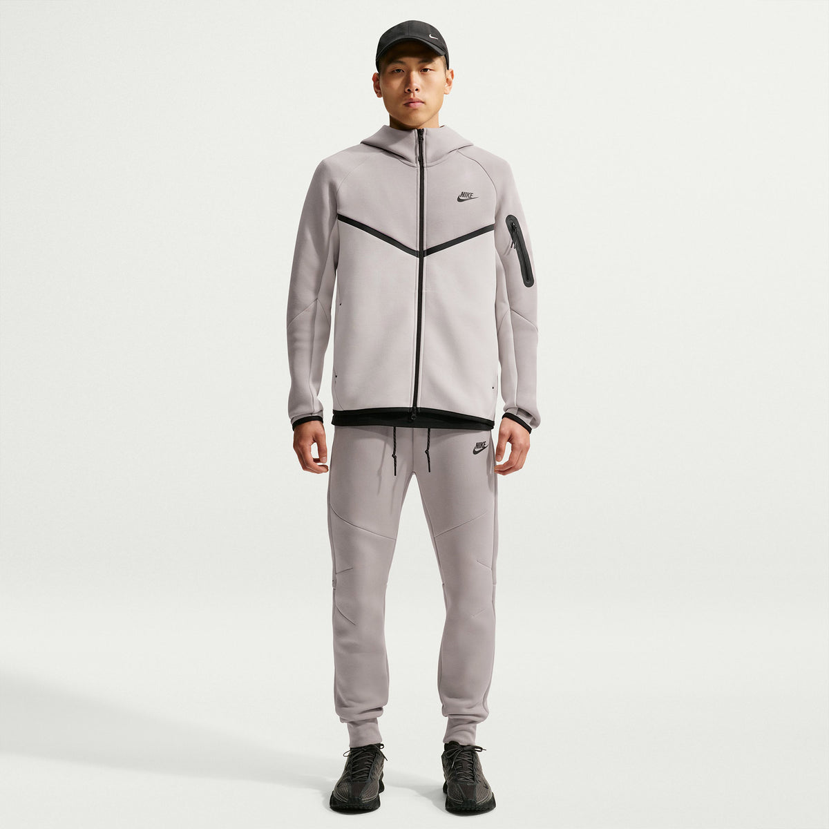 Nike Tech Fleece Full Zip Erkek Gri Sweatshirt