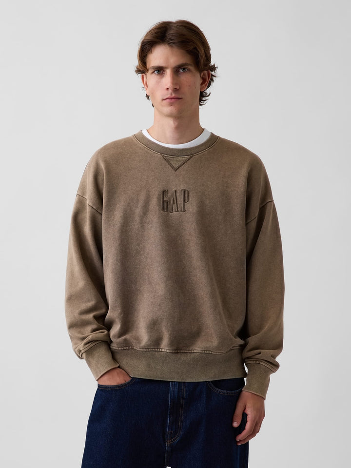 Kahverengi Heavyweight Oversized Logo Sweatshirt