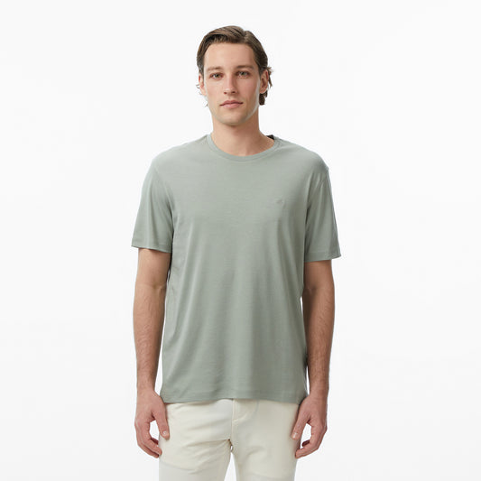 Calvin Klein Supima Chest Emblem Crewneck Erkek Bej T-shirt