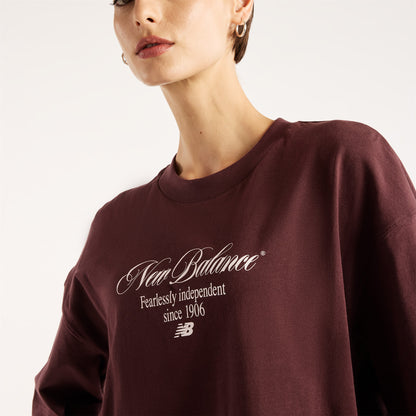 New Balance Pressed Flowers Memories Oversized Kadın Kahverengi T-shirt