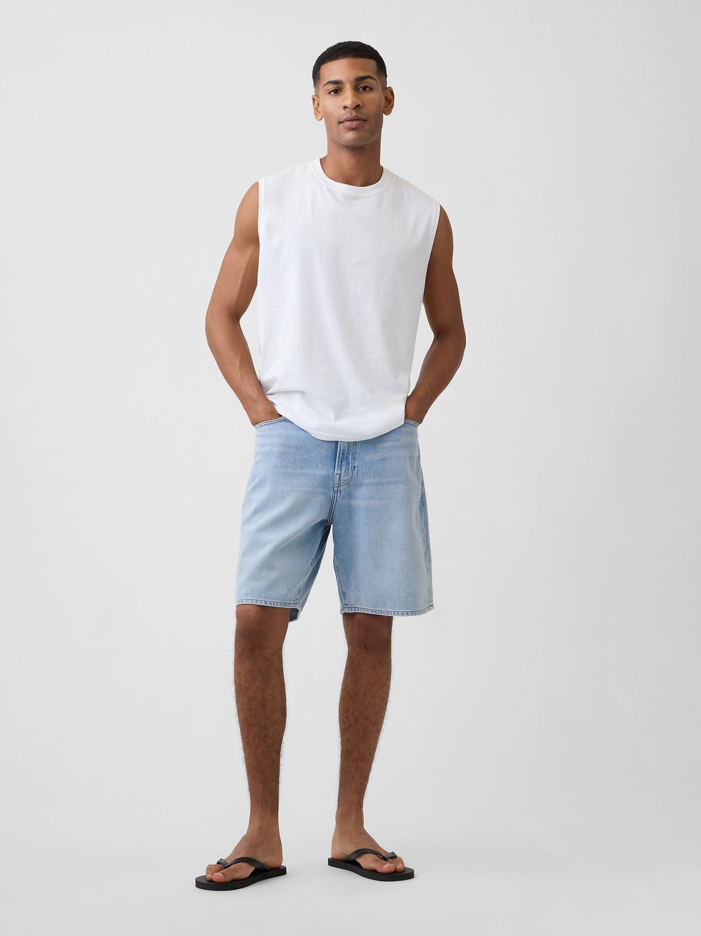 Beyaz Everyday Soft Relaxed Muscle Kolsuz T-shirt
