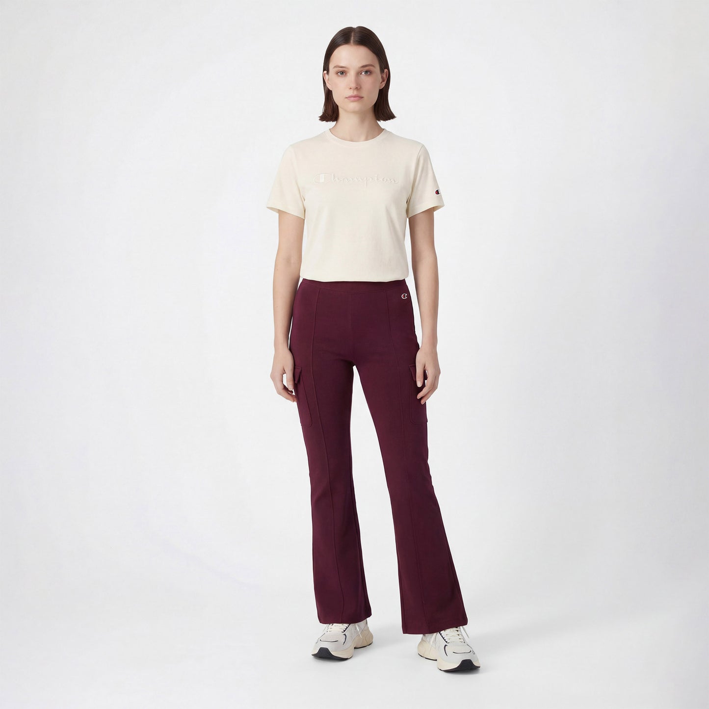 Champion Ss Regular Fit Kadın Krem T-shirt