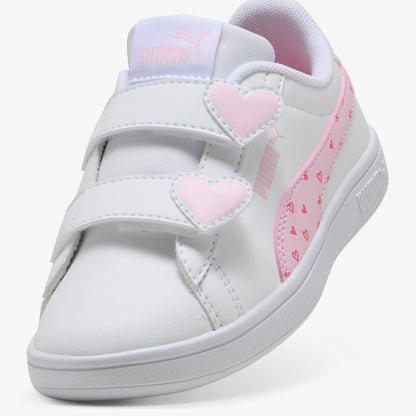 Puma Smash 3.0 Hearty V Çocuk Beyaz Spor Ayakkabı