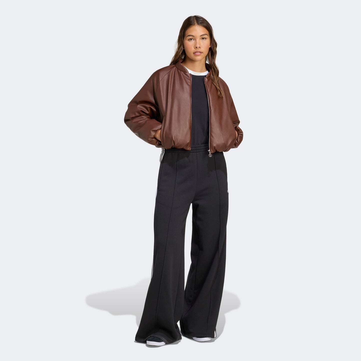 Adidas Pleather Bomber Kadın Kahverengi Ceket